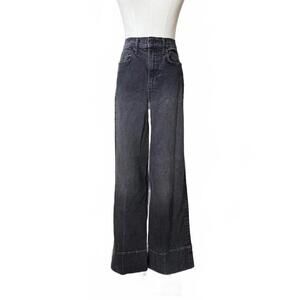 Boden Full Length Wide Leg Jeans - Black Denim